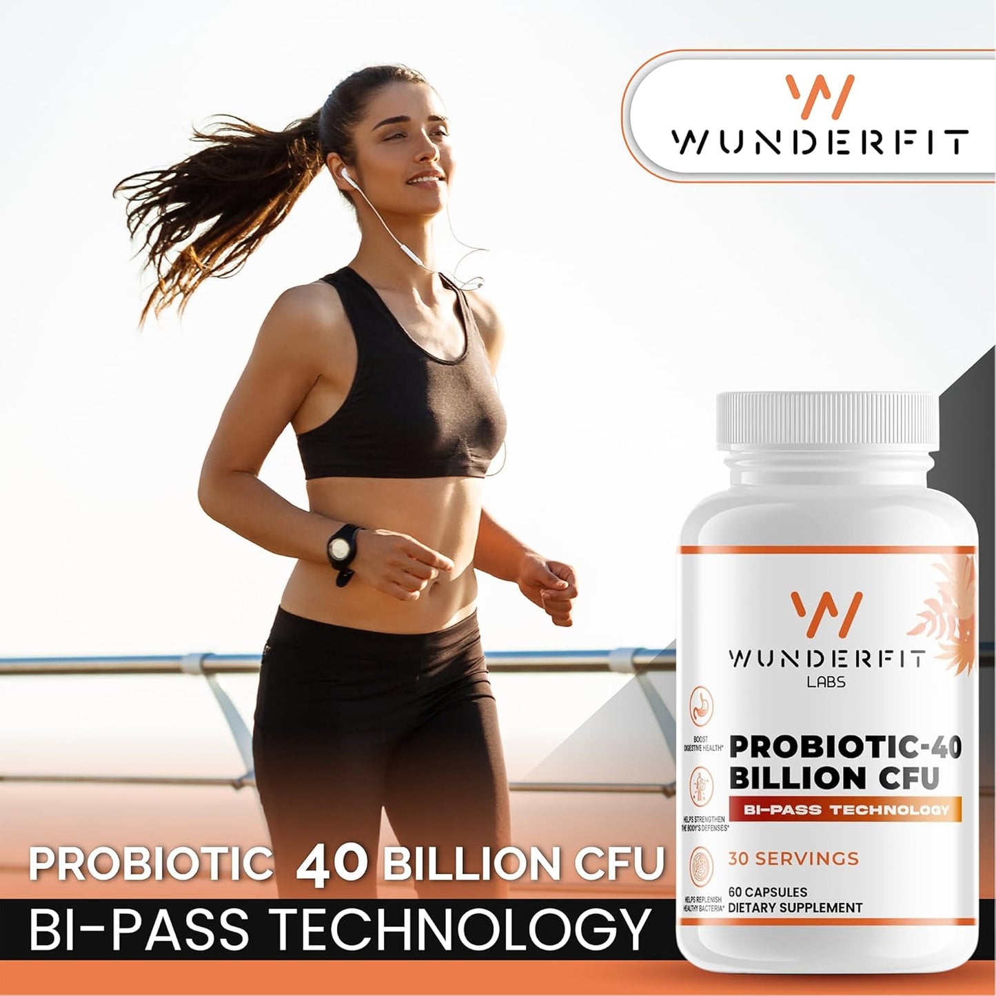 High Potency Probiotic Supplement with 40 Billion CFU - Wunderfit Labs
