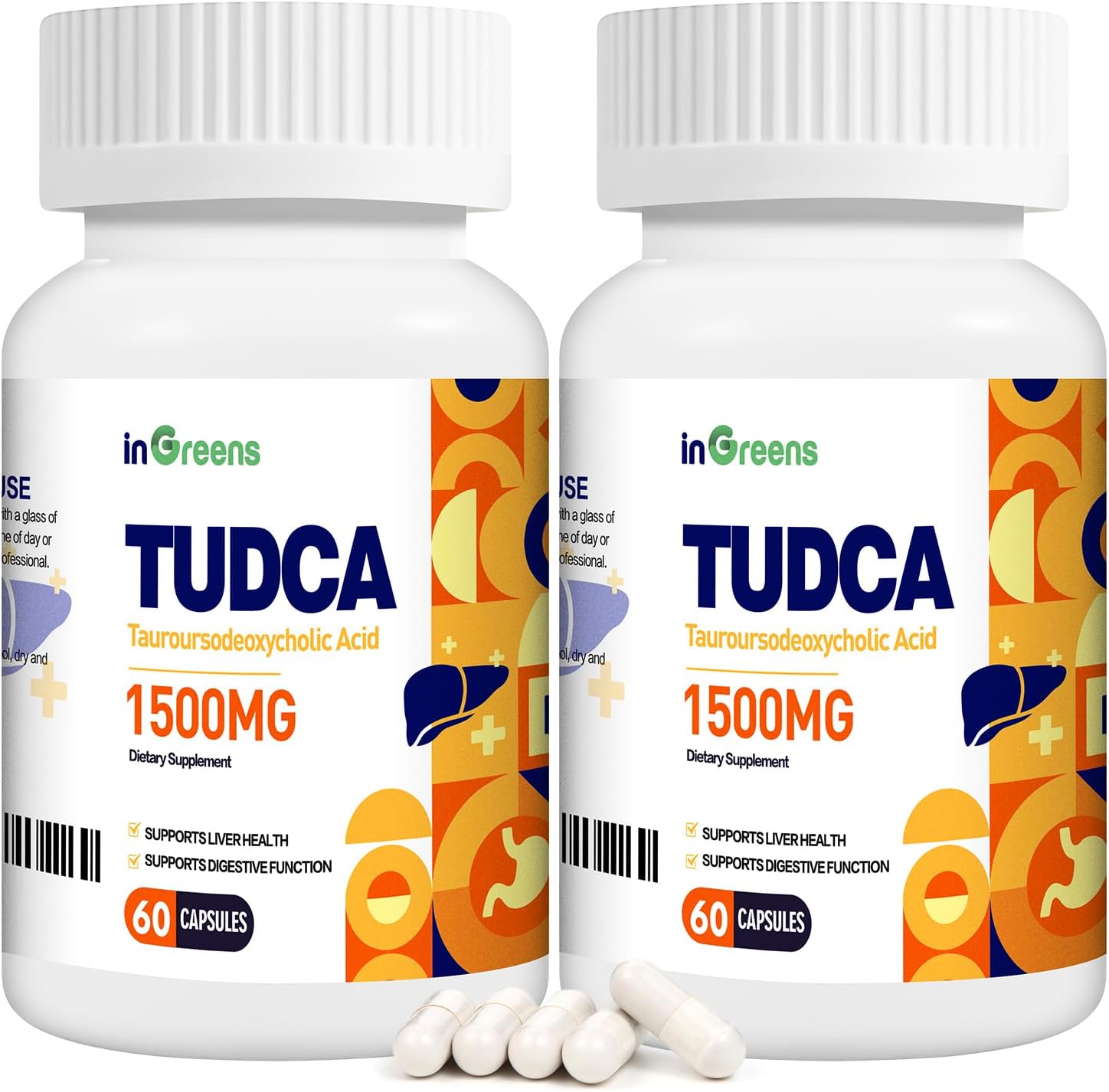 High Potency Pure TUDCA Supplement 1500mg for Liver Cleanse & Repair - Non GMO, Made in USA - 120 Capsules
