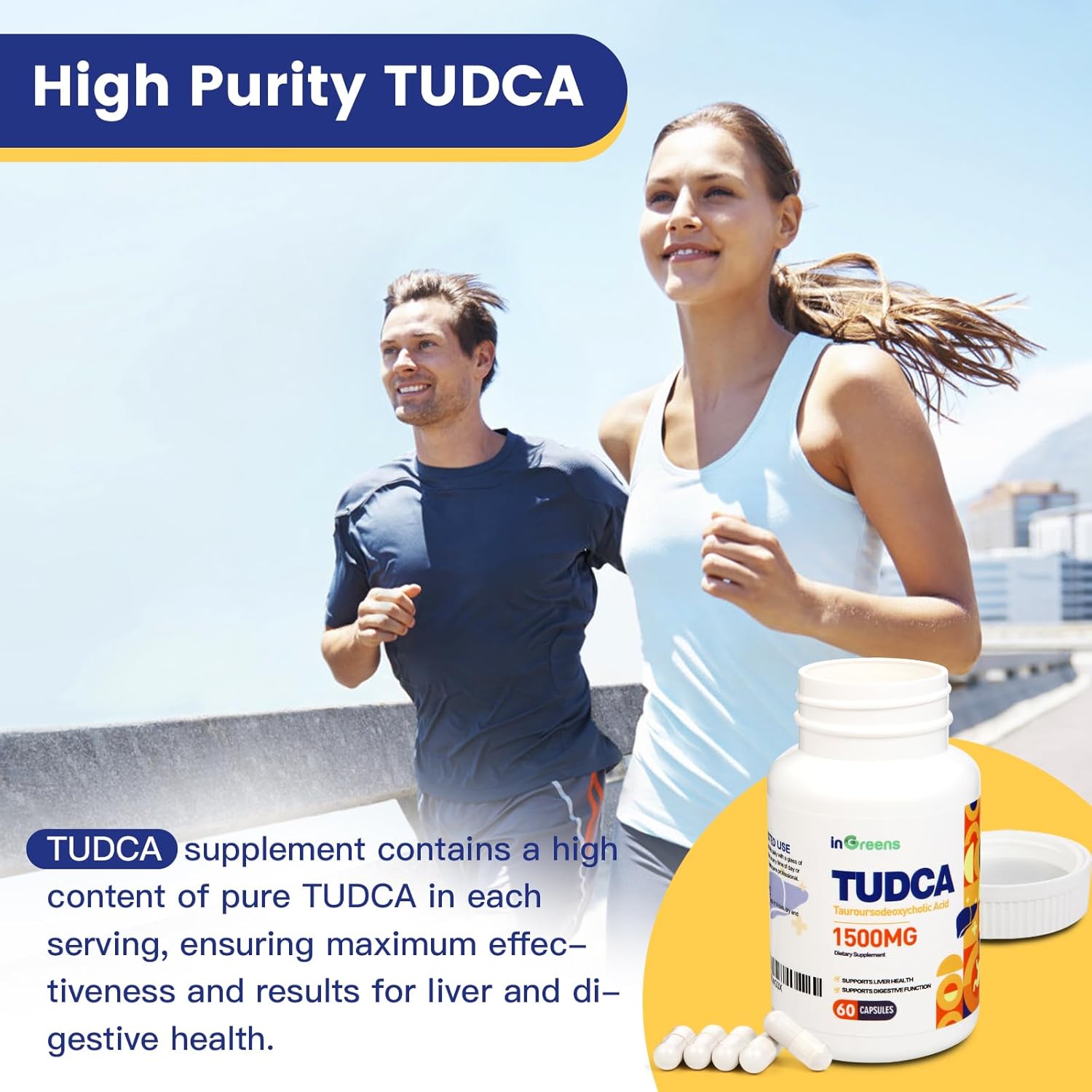 High Potency Pure TUDCA Supplement 1500mg for Liver Cleanse & Repair - Non GMO, Made in USA - 120 Capsules