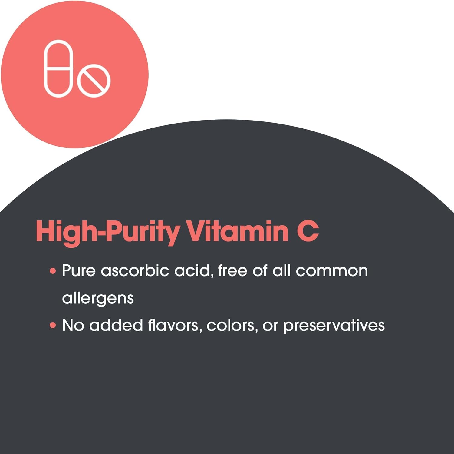 High Potency Pure Vitamin C Supplement - 1000mg Organic Ascorbic Acid Capsules, Unbuffered, Vegetarian - 100 Count