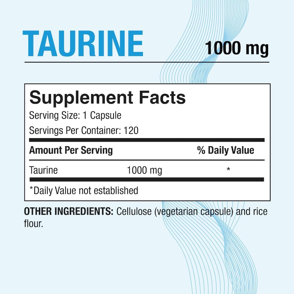 High Potency Puregen Labs Taurine 1000mg - 360 Veg Capsules | Heart & Muscle Support | Non-GMO, Gluten-Free, Dairy-Free