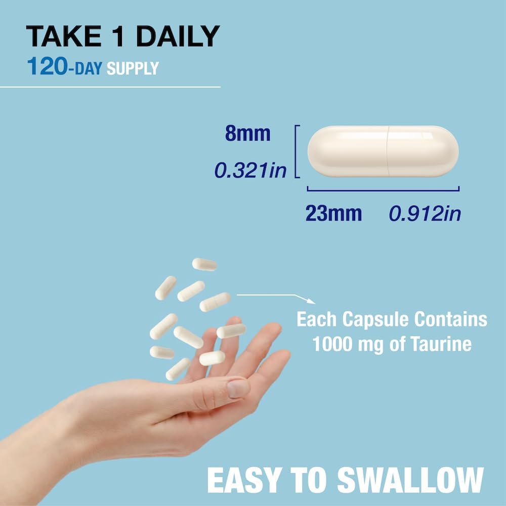 High Potency Puregen Labs Taurine 1000mg - 360 Veg Capsules | Heart & Muscle Support | Non-GMO, Gluten-Free, Dairy-Free