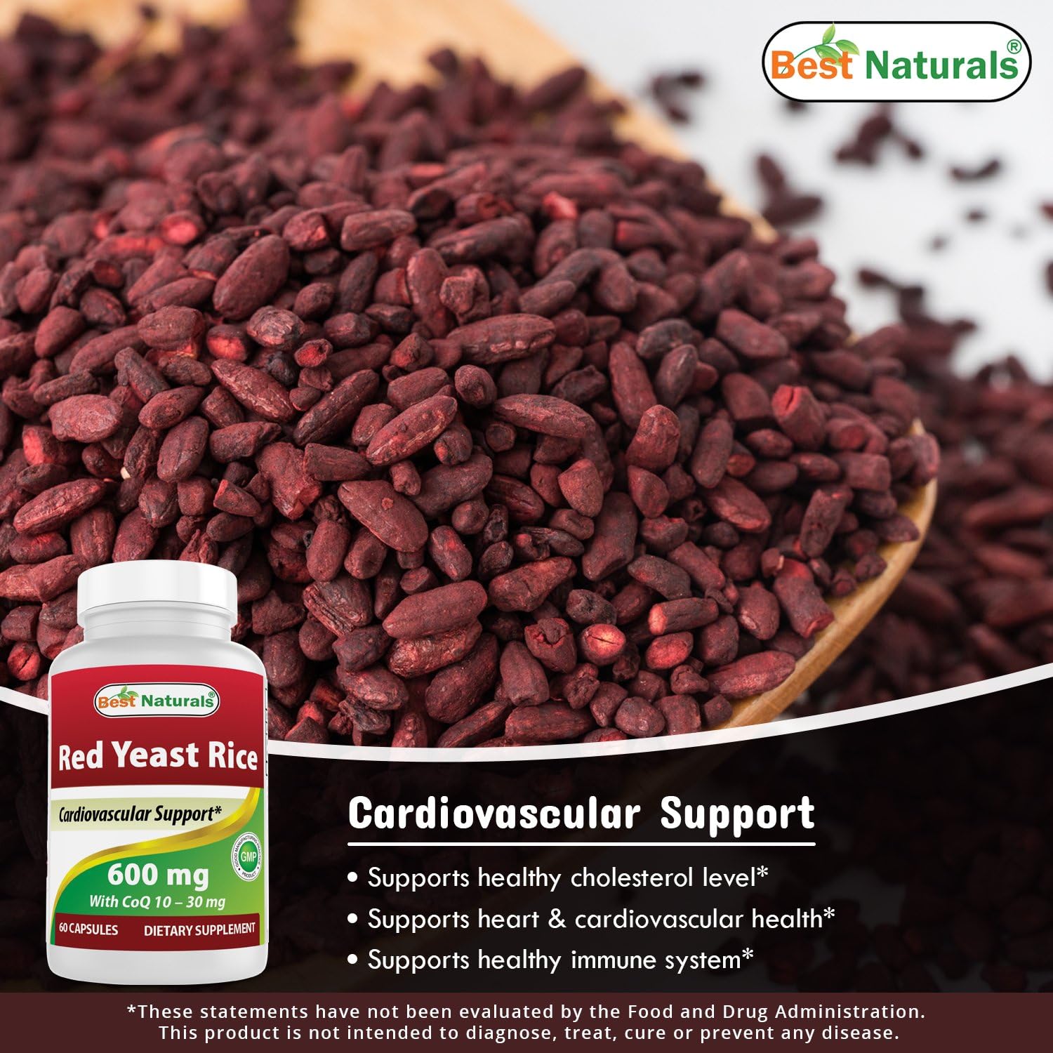 High Potency Red Yeast Rice with COQ10, Turmeric Curcumin & Bioperine - 1500mg/Serving