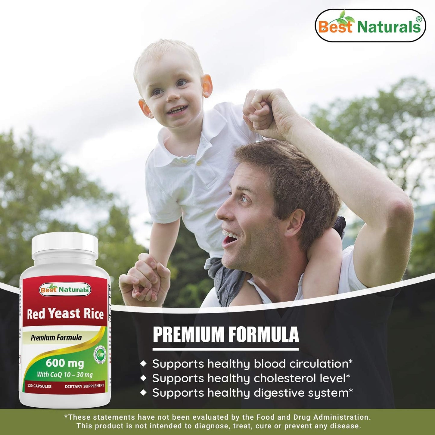 High Potency Red Yeast Rice with CoQ10, Turmeric Curcumin, and Bioperine - 1500mg/Serving