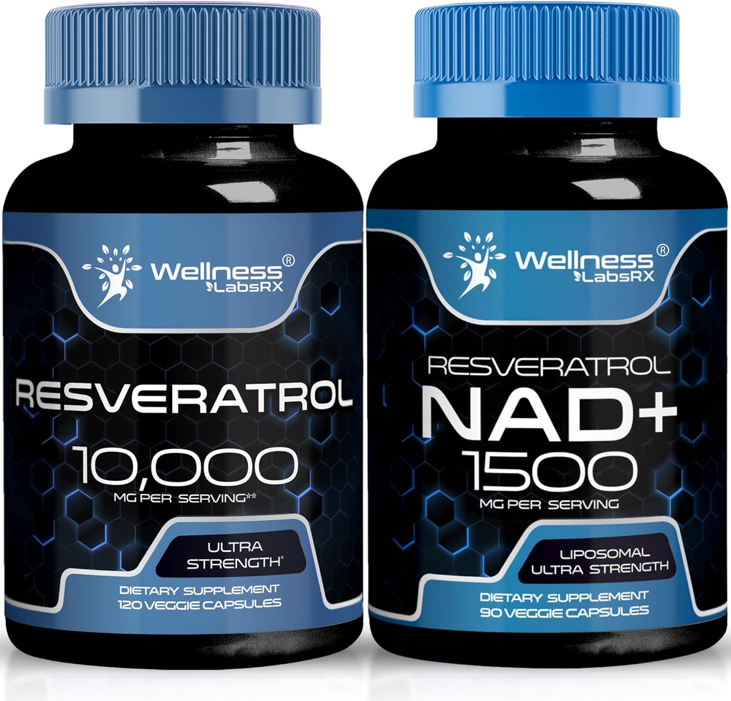 High Potency Resveratrol Capsules 10000 with NAD+ Supplement 1500mg for Cellular Health and Longevity