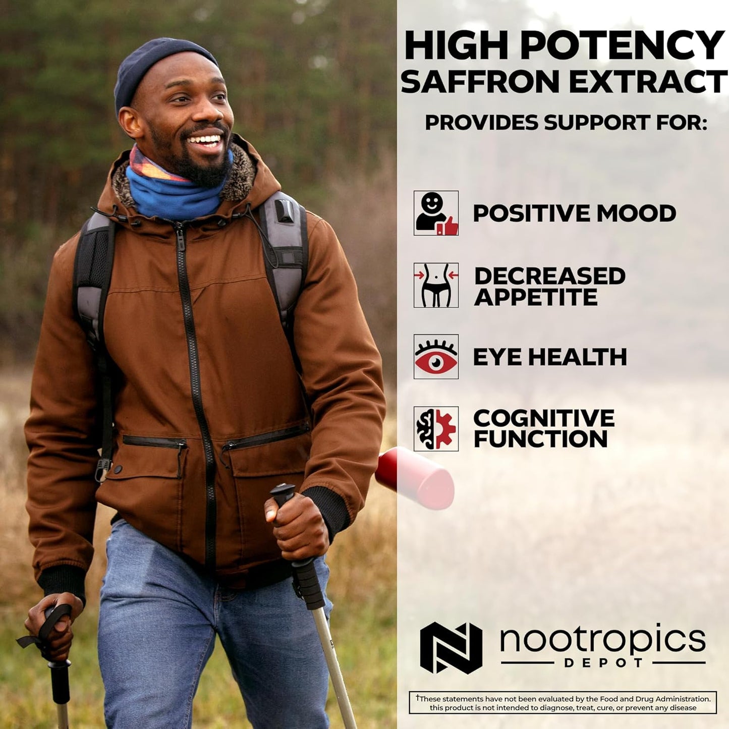 High Potency Saffron Extract Capsules | 30mg | 7.5% Crocins, 1% Safranals | Crocus sativus | 180 ct