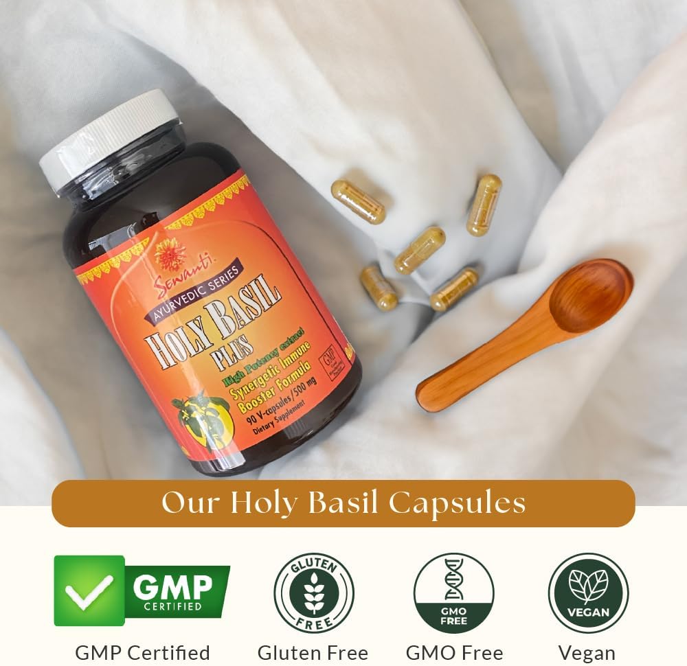 High Potency Sewanti Holy Basil Plus Ayurvedic Series 22:1 Extract Immune Booster Formula - 90 Vegan Capsules
