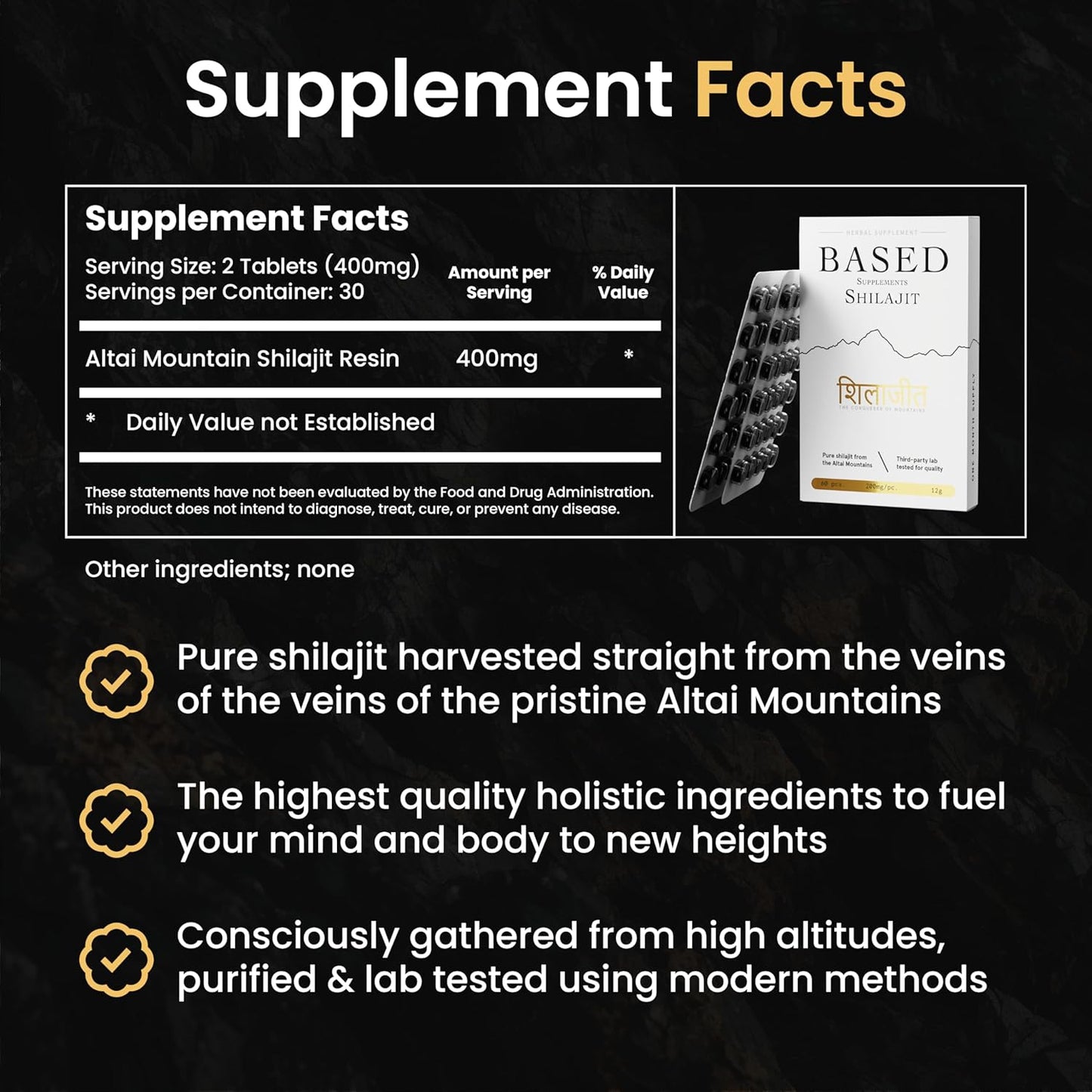 High Potency Shilajit Tablets and Resin Bundle for Energy and Immune Support | Rich in Fulvic Acid and 85+ Trace Minerals | 60 Tablets + 60 Servings | Men and Women's Supplement