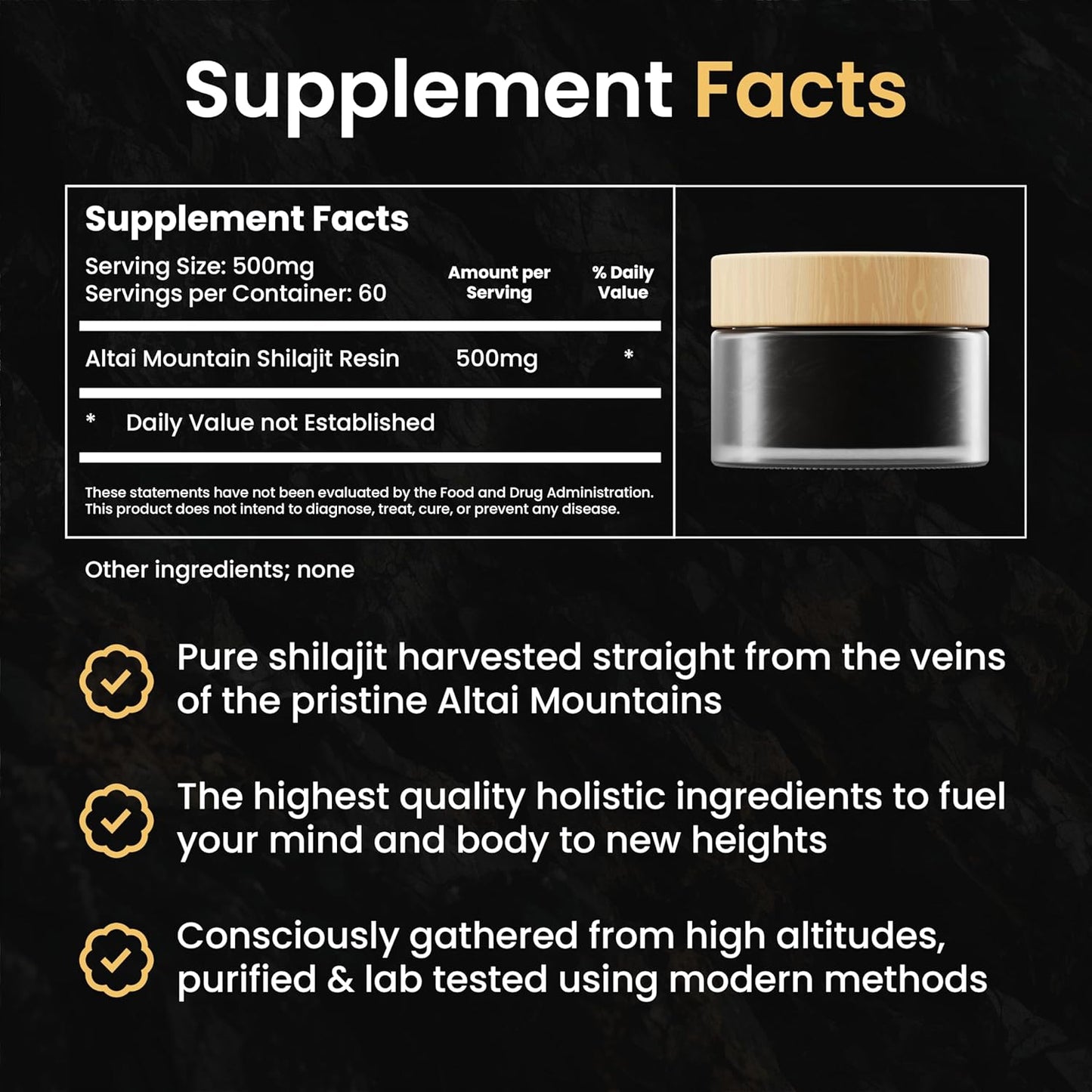 High Potency Shilajit Tablets and Resin Bundle for Energy and Immune Support | Rich in Fulvic Acid and 85+ Trace Minerals | 60 Tablets + 60 Servings | Men and Women's Supplement