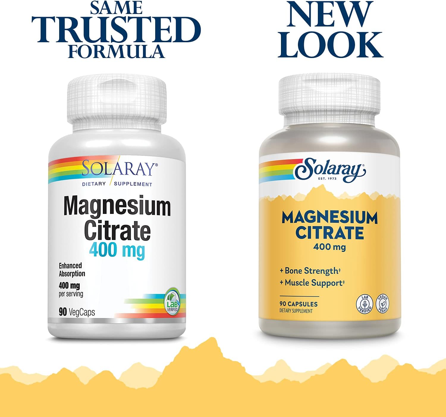High Potency Solaray Magnesium Citrate Capsules - 90 Count, 400 mg Formula for Muscle & Nerve Support