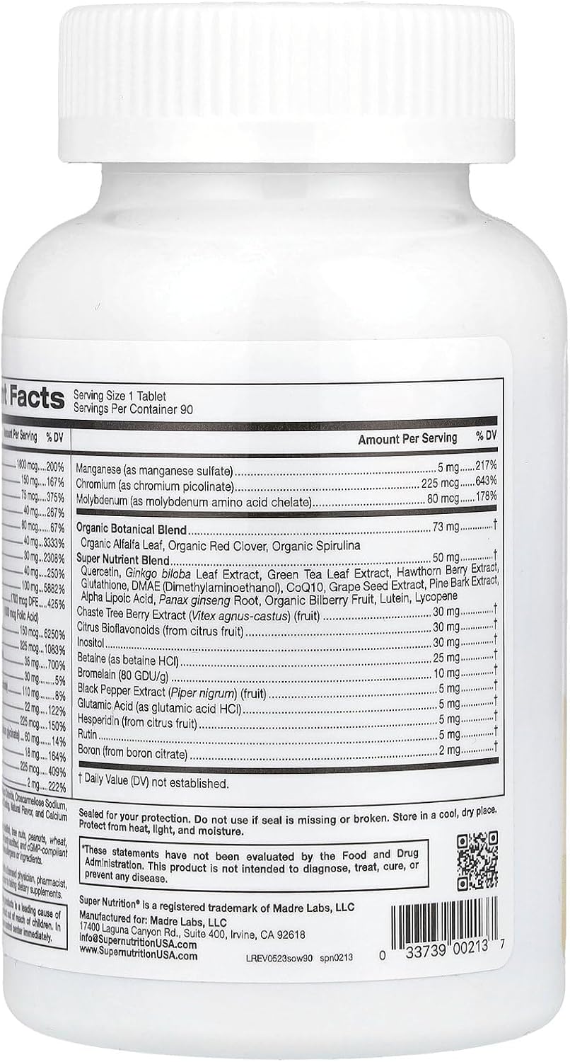 High-Potency SuperNutrition SimplyOne Multi-Vitamin for Women - 90 One/Day Tablets