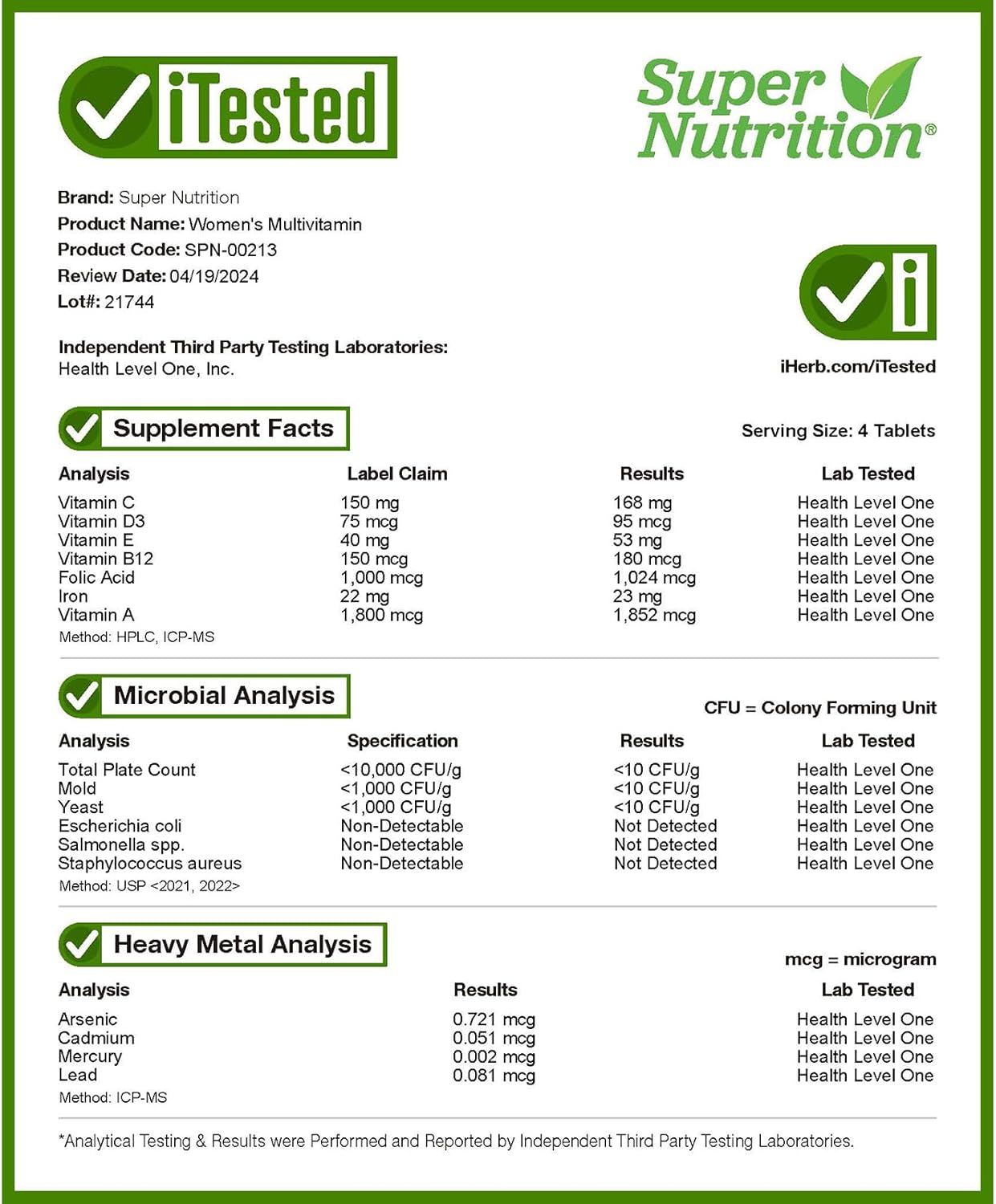 High-Potency SuperNutrition SimplyOne Multi-Vitamin for Women - 90 One/Day Tablets