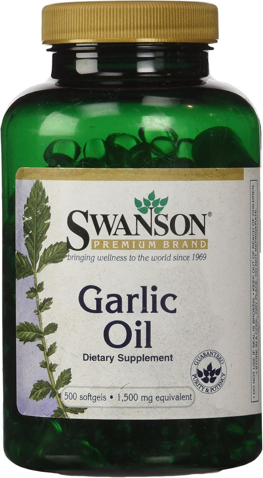 High Potency Swanson Garlic Oil Softgels - 1500mg - 500 Count