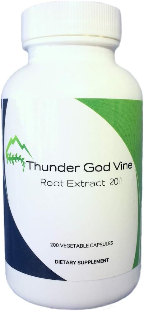 High Potency Thunder God Vine Root Extract Capsules | 100 mg | 200 Count | Vegan | Made in USA