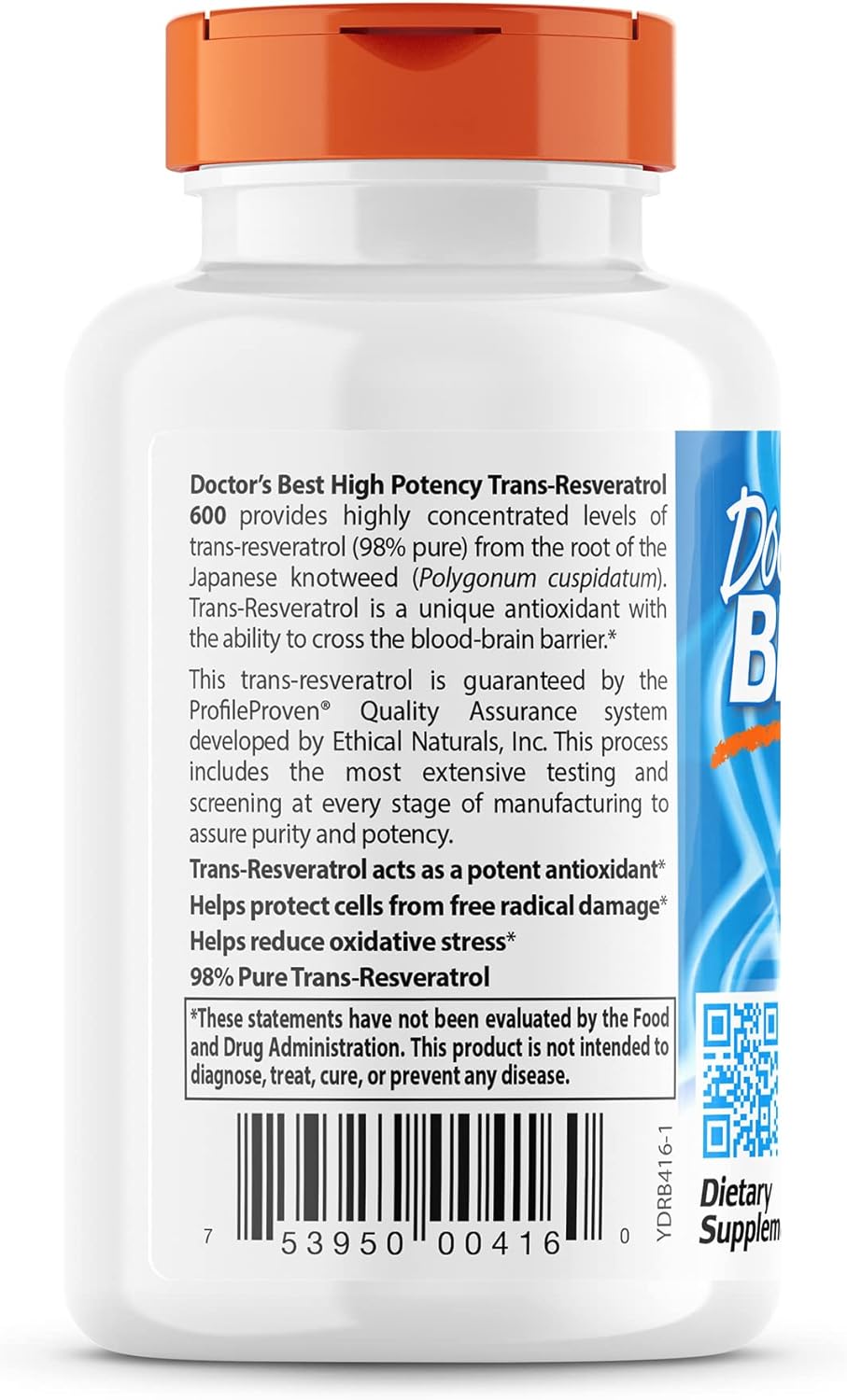 High Potency Trans-Resveratrol & Fisetin Capsules for Cellular Health - Doctor's Best Formula