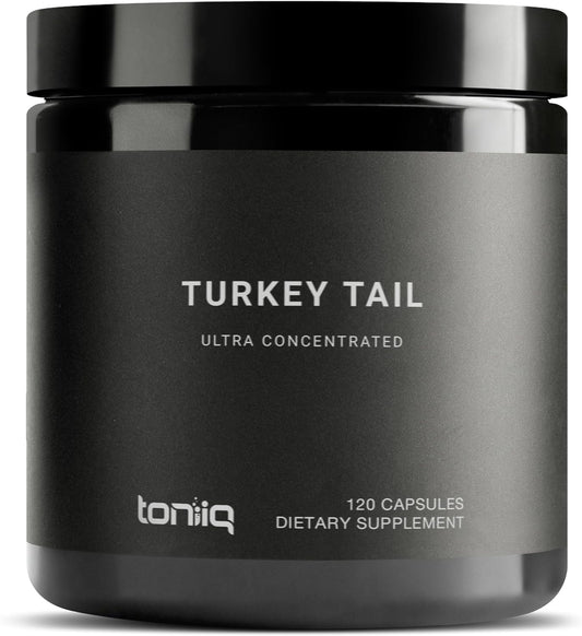 High Potency Turkey Tail Mushroom Capsules - 10:1 Extract with 30% Beta Glucans - Third-Party Tested - 120 Capsules