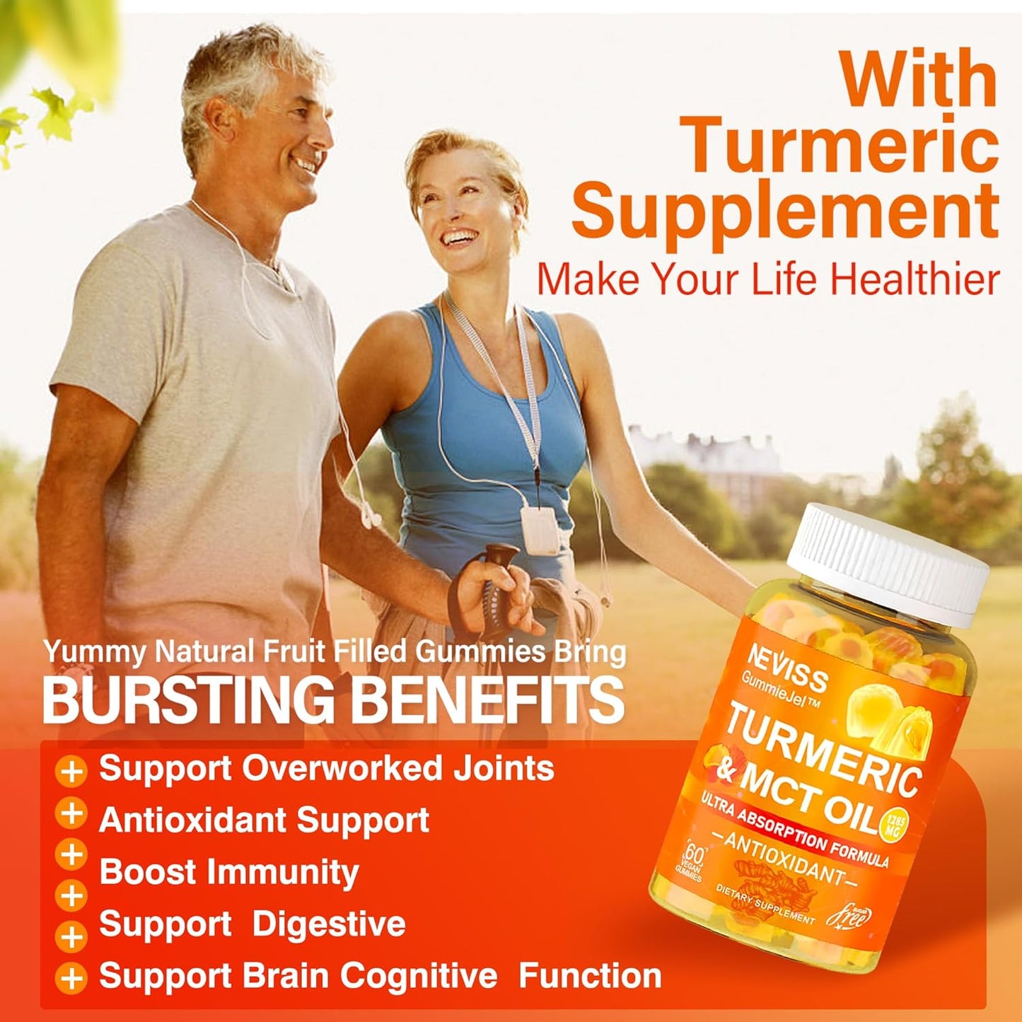 High Potency Turmeric Gummies with Zinc and Copper - 1000mg Formula