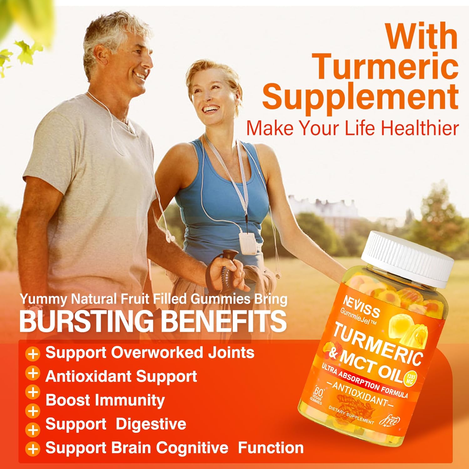 High Potency Turmeric Gummies with Zinc and Copper - 1000mg Formula