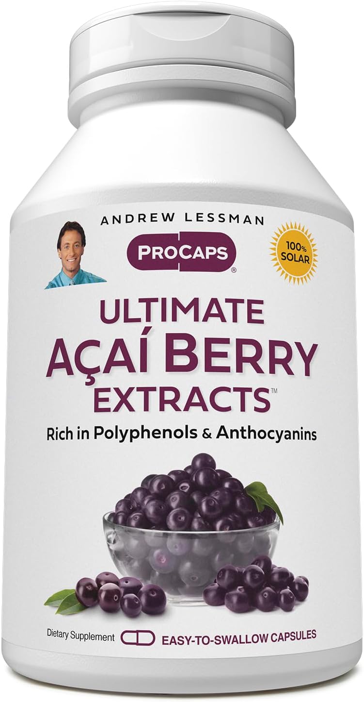 High-Potency Ultimate Açai Berry Extract Capsules - Rich in Antioxidants, Standardized Formula with Protective Compounds, 30 Capsules, No Additives