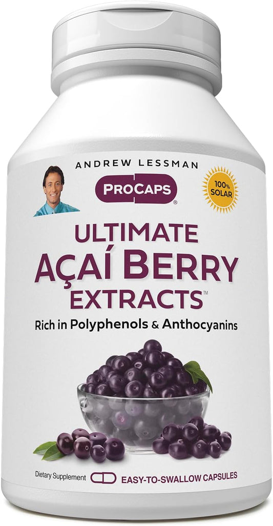 High-Potency Ultimate Açai Berry Extract Capsules - Rich in Antioxidants, Standardized Formula with Protective Compounds, 30 Capsules, No Additives