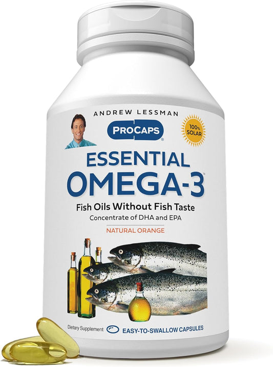 High Potency Ultra-Pure Omega-3 Orange Softgels - 180 Count - Small, Easy to Swallow, High DHA, No Contaminants