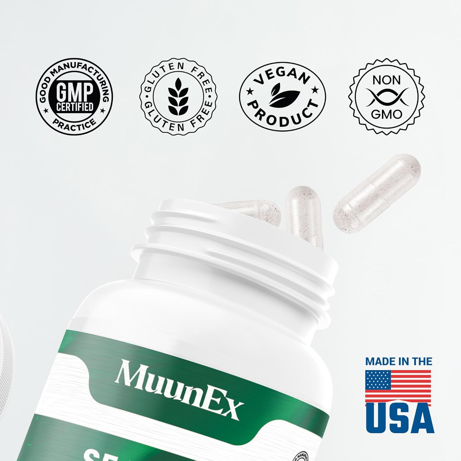 High-Potency Vegan Sea Moss Capsules with Bladderwrack and Burdock Root for Overall Health and Immunity Support - Made in The USA - 60 Superfood Capsules