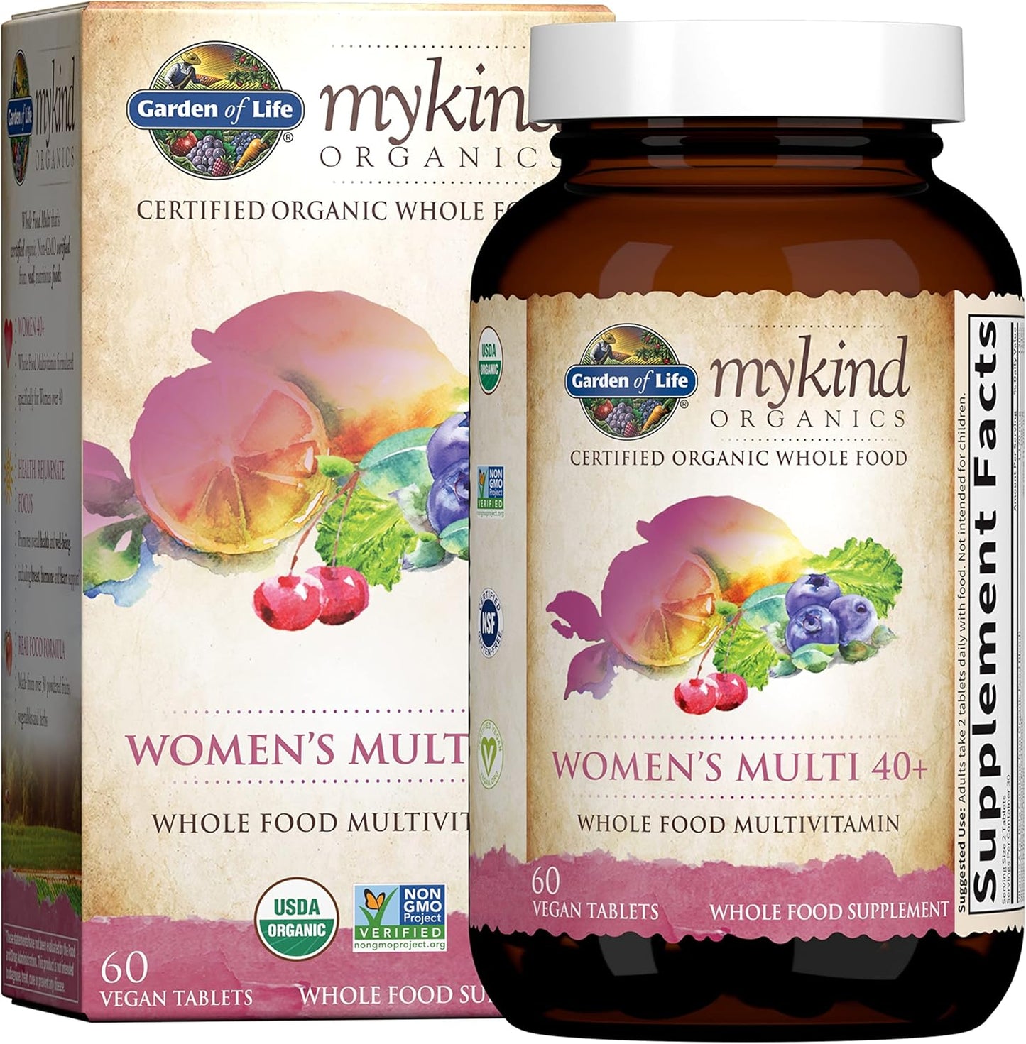 High Potency Vegan Women's Multi 40+ with Raw Zinc & Vitamin C - 60 Tablets