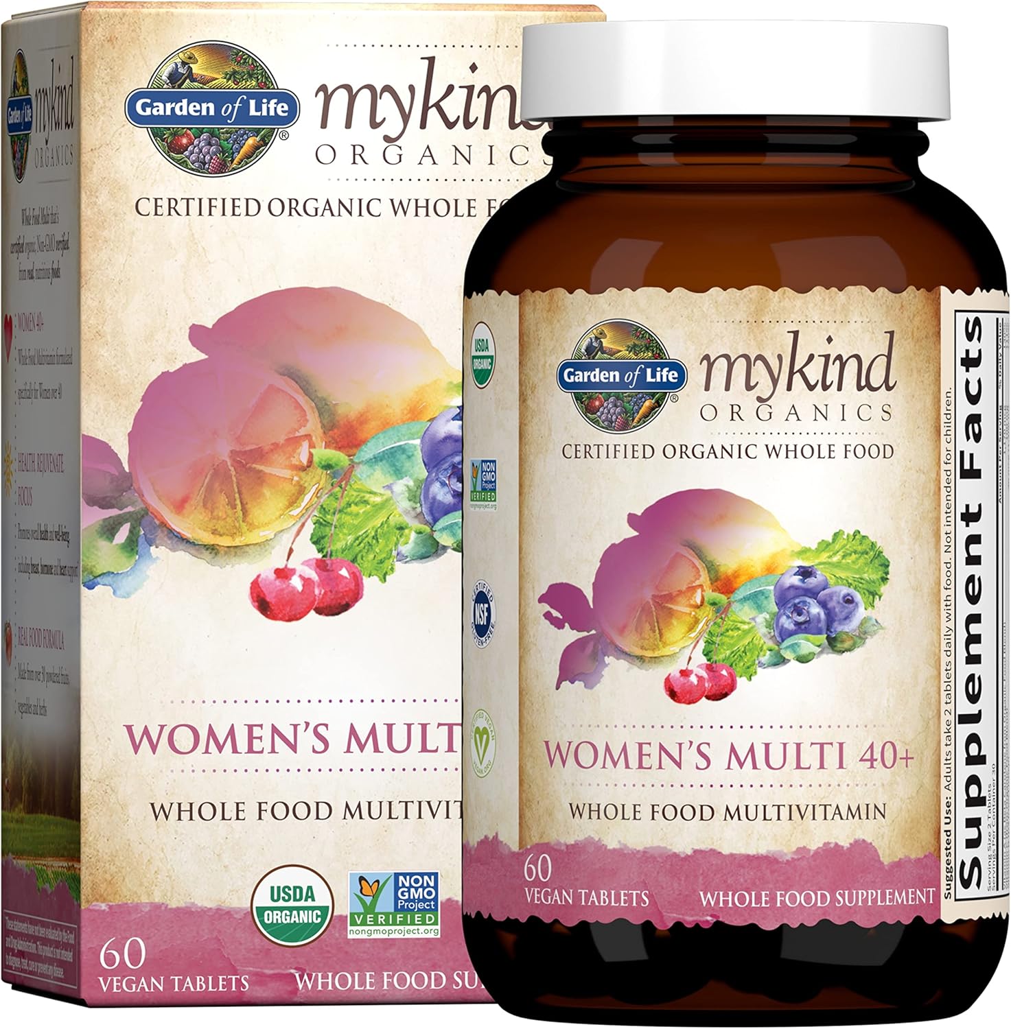 High Potency Vegan Women's Multi 40+ with Raw Zinc & Vitamin C - 60 Tablets