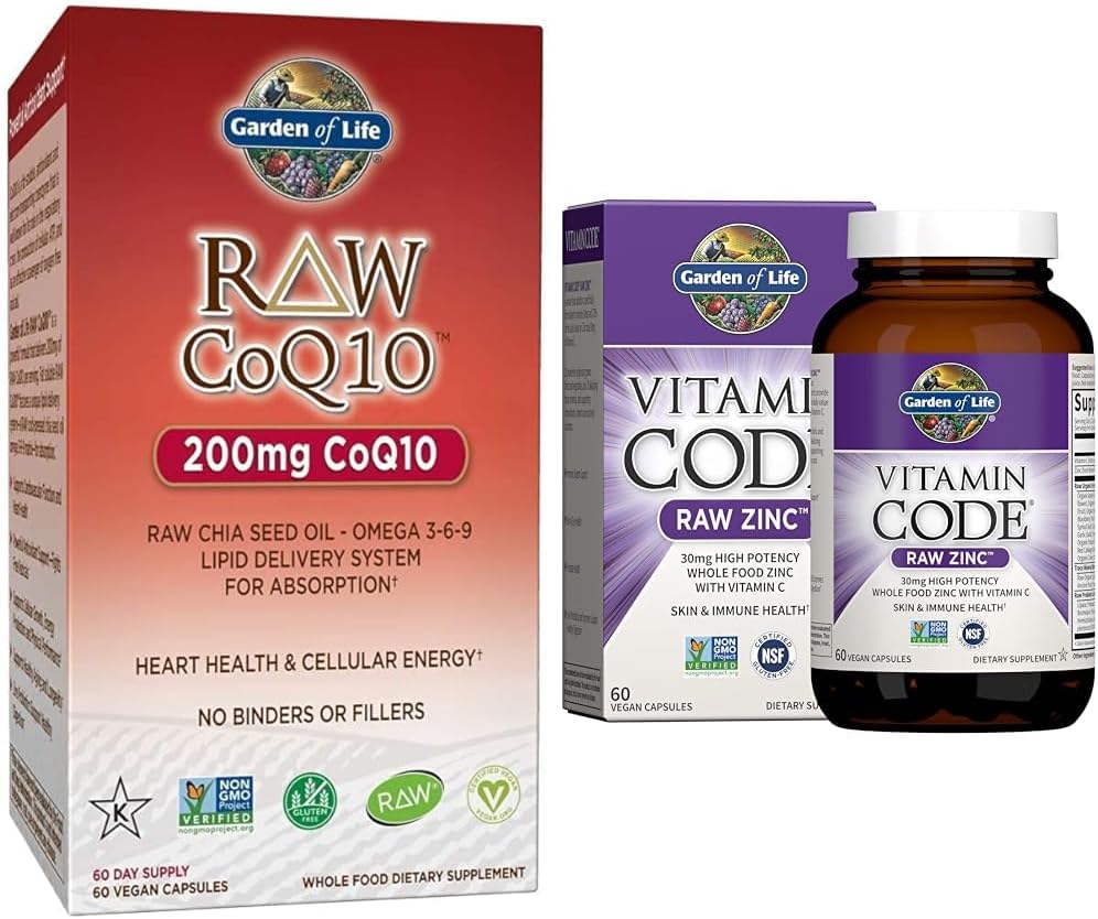 High Potency Vegetarian Omega 3 6 9 Supplement with Raw CoQ10, Chia Seed Oil, Whole Food Nutrition, and Zinc - 30mg Raw Zinc and Vitamin C Multimineral Supplement