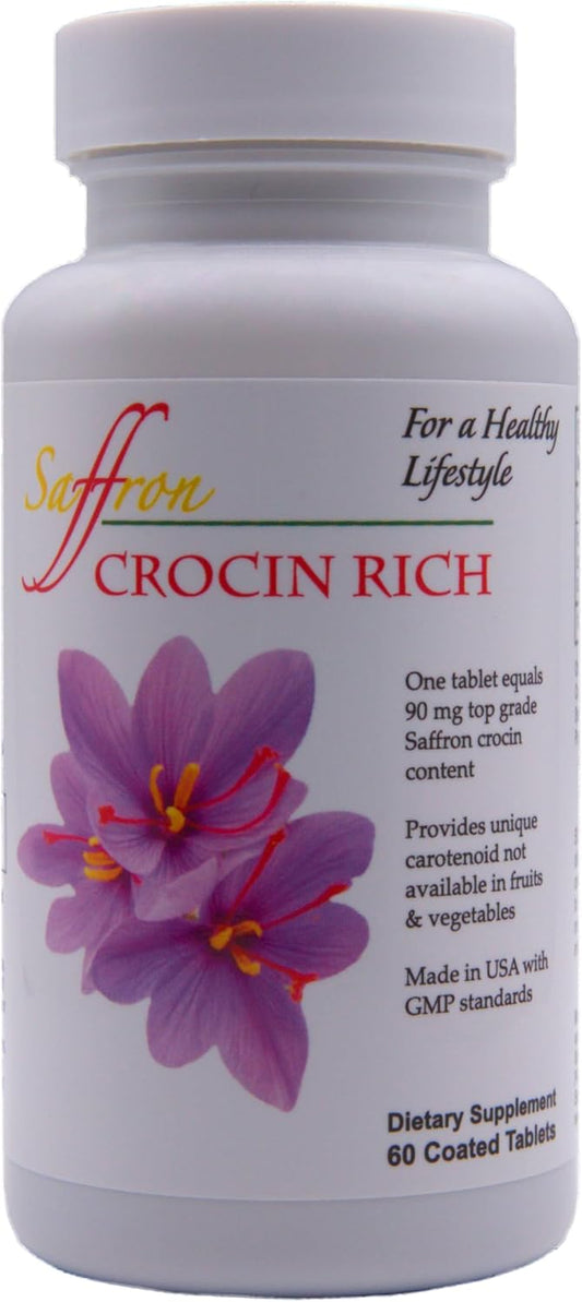 High-Potency Vision & Eye Health Supplement with Crocin, Lutein, and Zeaxanthin for Macular Support, Visual Acuity, Eye Pressure, Dry Eyes, Strain Relief, Night Vision, and UV Shield - 60 Tablets by Saffron Health Sciences
