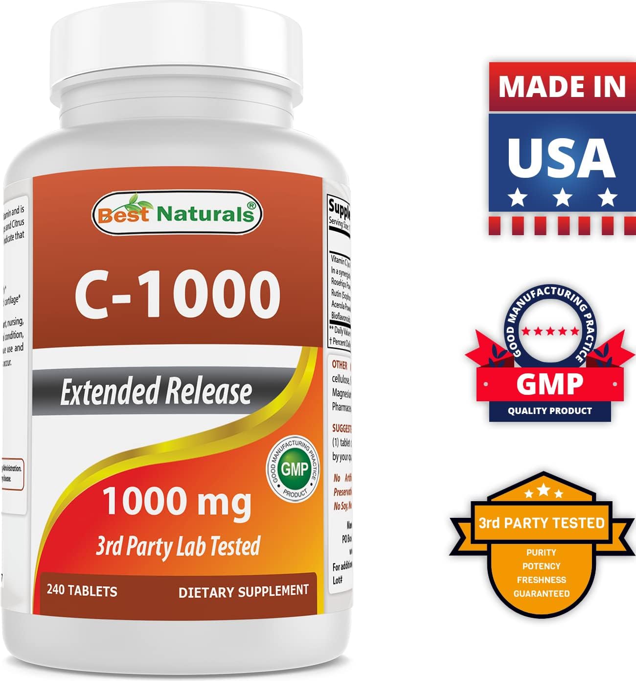 High-Potency Vitamin A 25000 IU and Vitamin C 1000 mg Dietary Supplement
