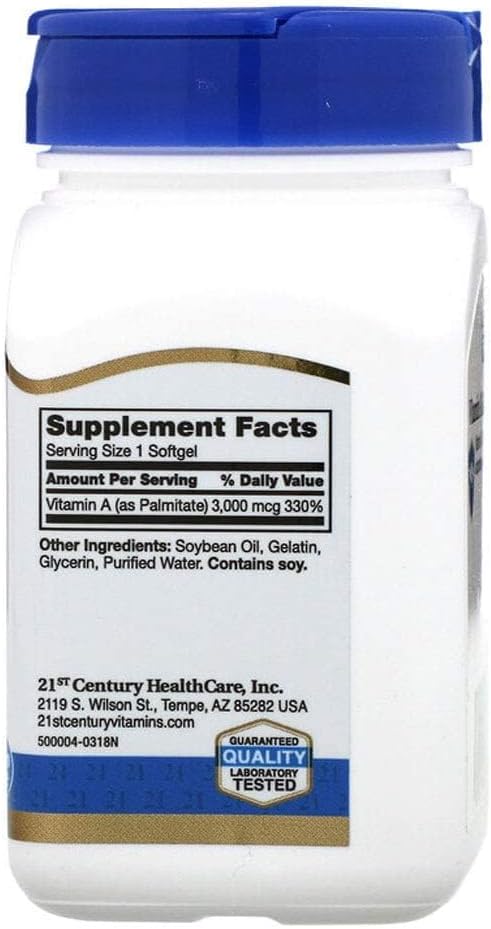 High Potency Vitamin A Softgels - 10,000iu - 110 Count - 21st Century