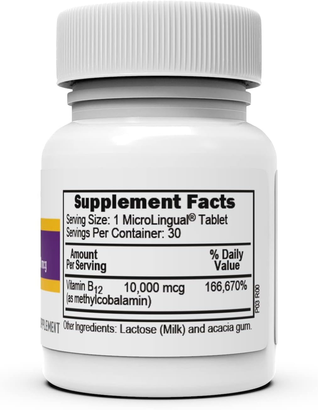 High Potency Vitamin B12 Methylcobalamin Tablets for Energy & Nervous System Support - 30 Count