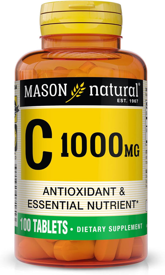 High Potency Vitamin C 1000mg Capsules - 100 Day Supply for Healthy Immune System and Antioxidant Support