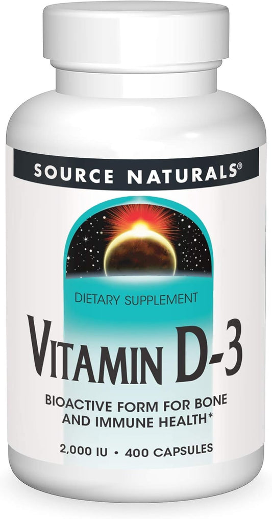 High Potency Vitamin D-3 Capsules for Bone and Immune Health - 2000 IU, 400 Count