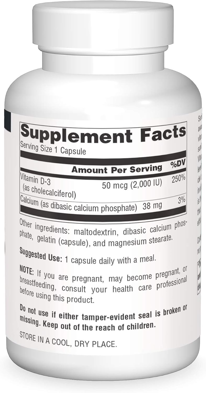 High Potency Vitamin D-3 Capsules for Bone and Immune Health - 2000 IU, 400 Count