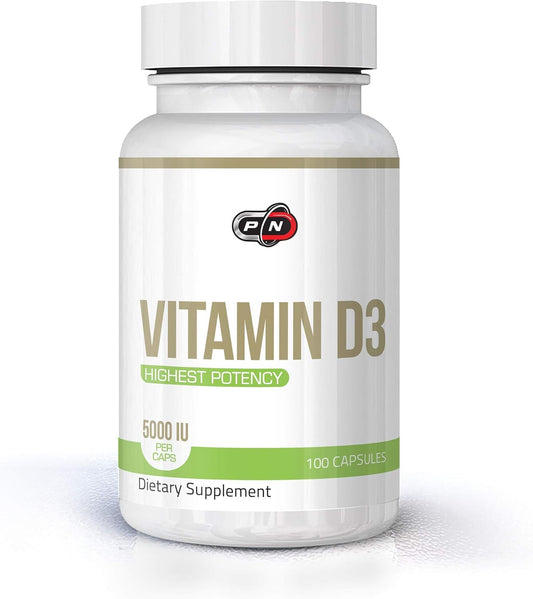 High Potency Vitamin D3 5000 IU Cholecalciferol Supplement - 100 Capsules, Bone Health, Immune System & Heart Support, Non GMO & Gluten Free
