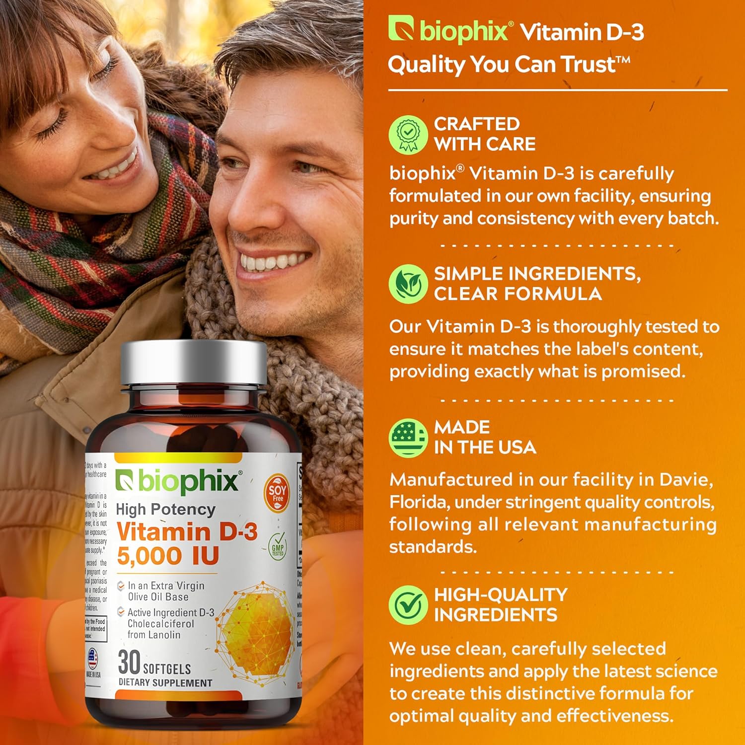 High-Potency Vitamin D3 5000 IU Softgels - 30 Count (125mcg) - Non-GMO Soy Free Supplement for Strong Bones & Immune Health