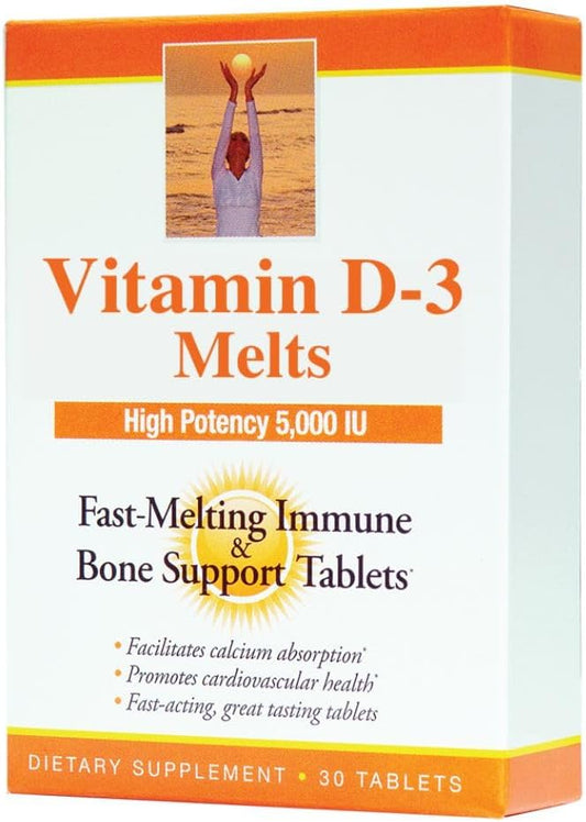 High Potency Vitamin D3 Fast-Melting Tablets for Bone Health and Immune Support - 5000 IU (125 mcg) - 30 Tablets - Made in USA by Dr. Newton's Naturals - BoostGo Australia