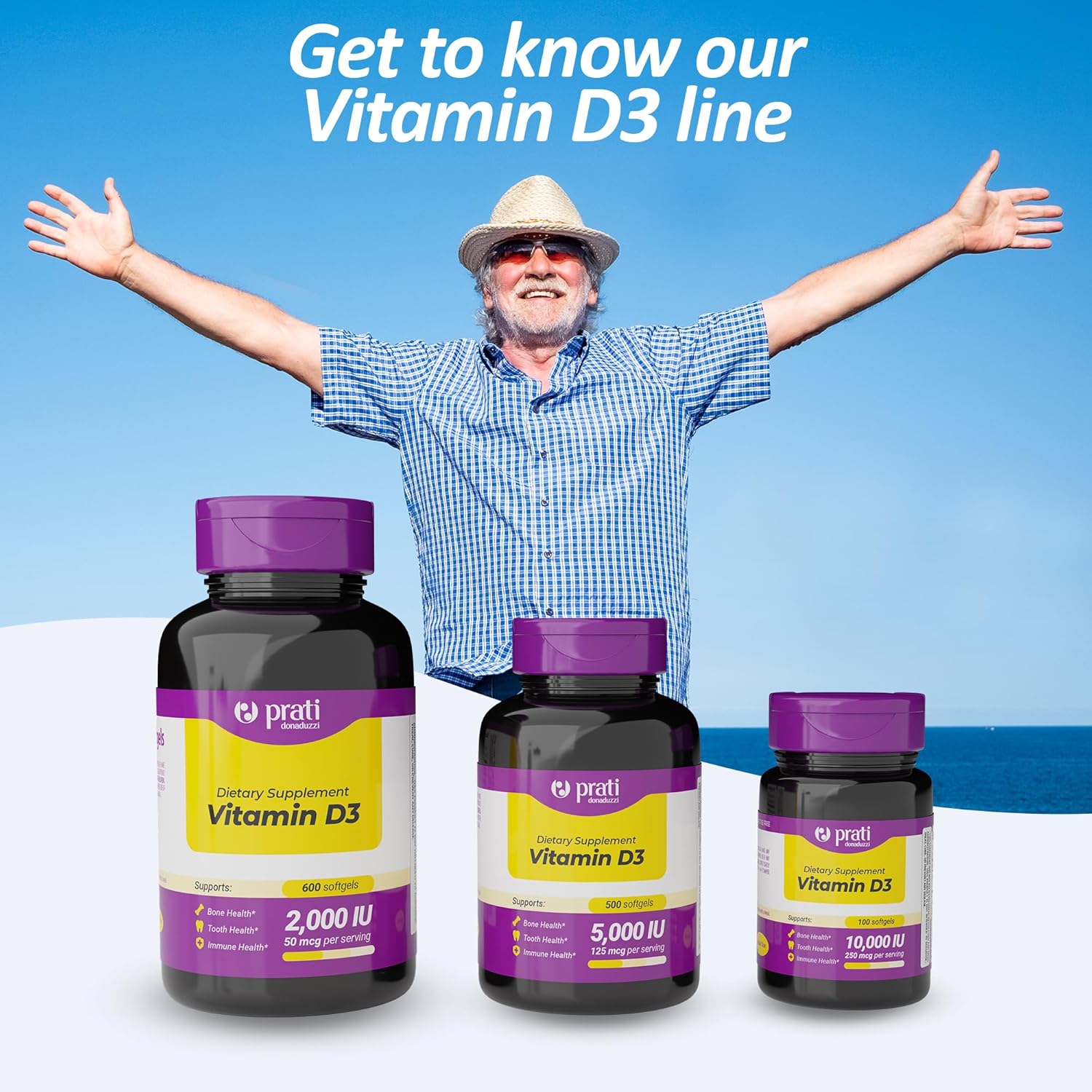 High Potency Vitamin D3 Softgels - 5,000 IU for Immune Support and Bone Health - 500 Capsules - Non-GMO, Gluten-Free - Easy to Swallow for Adults and Seniors