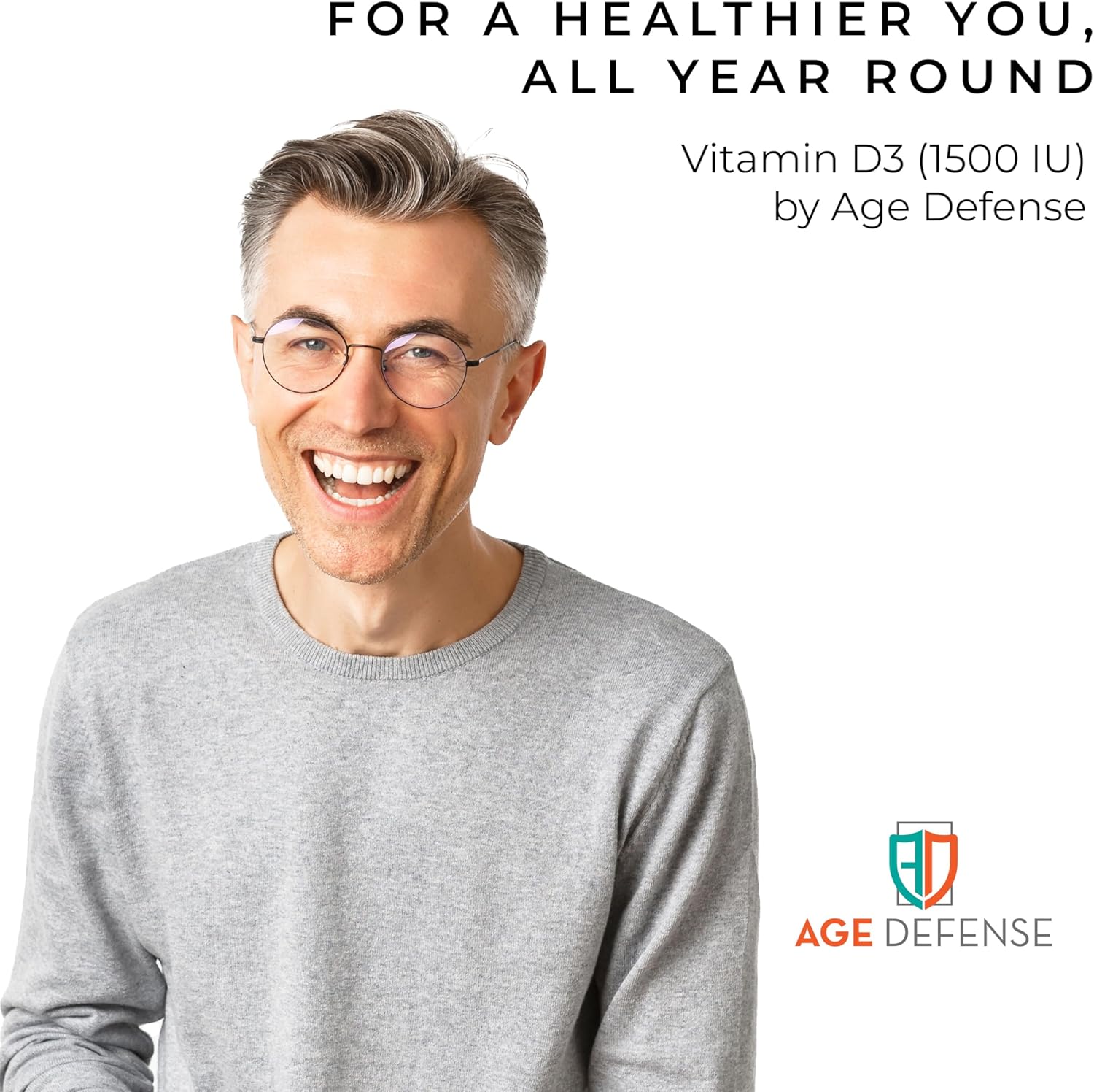 High Potency Vitamin D3 Tablets for Heart Health, Immune Support, and Muscle Function - 1500 IU Age Defense Supplement for Men and Women - 35.7 mcg D3 Tablets