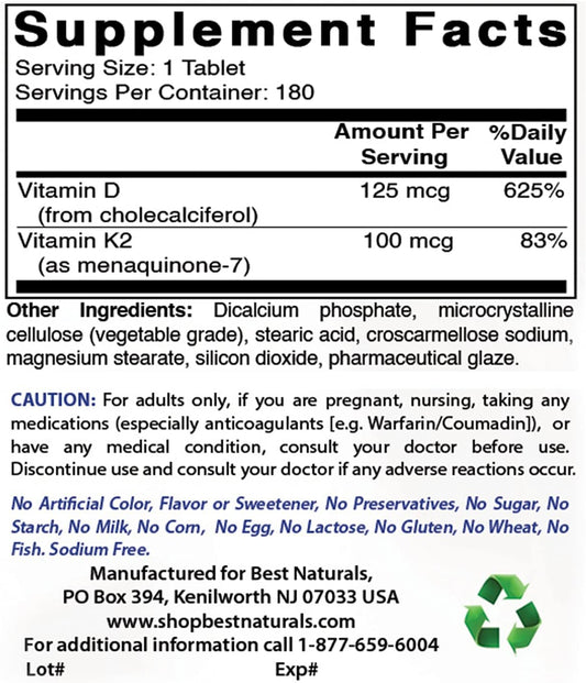 High Potency Vitamin K2 (MK7) with D3 & Vitamin C - 1000mg - Ultimate Immune Support Formula