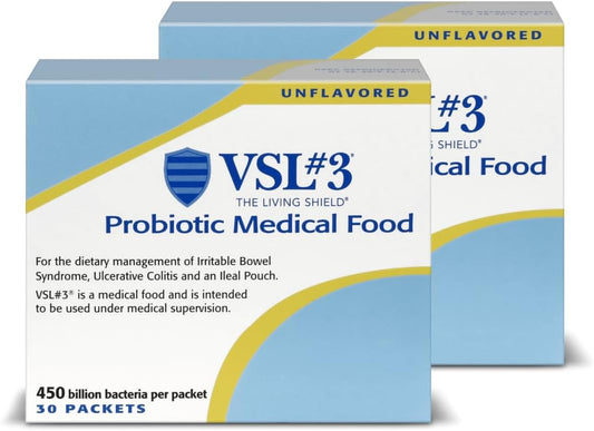 High Potency VSL#3 Probiotic Powder for Digestive Health - 450 Billion CFUs, Multi-Strain Probiotics for Gut Health Support in Women & Men - 60 Pack
