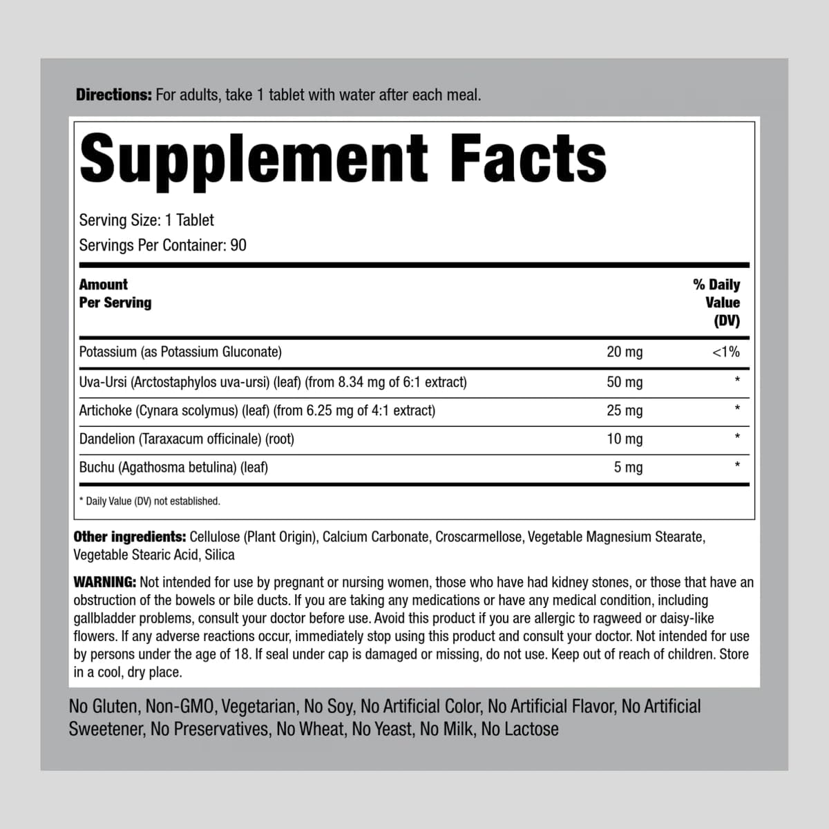 High Potency Water Retention Support Supplement | 90 Tablets | Enhanced with Potassium | Non-GMO & Gluten Free
