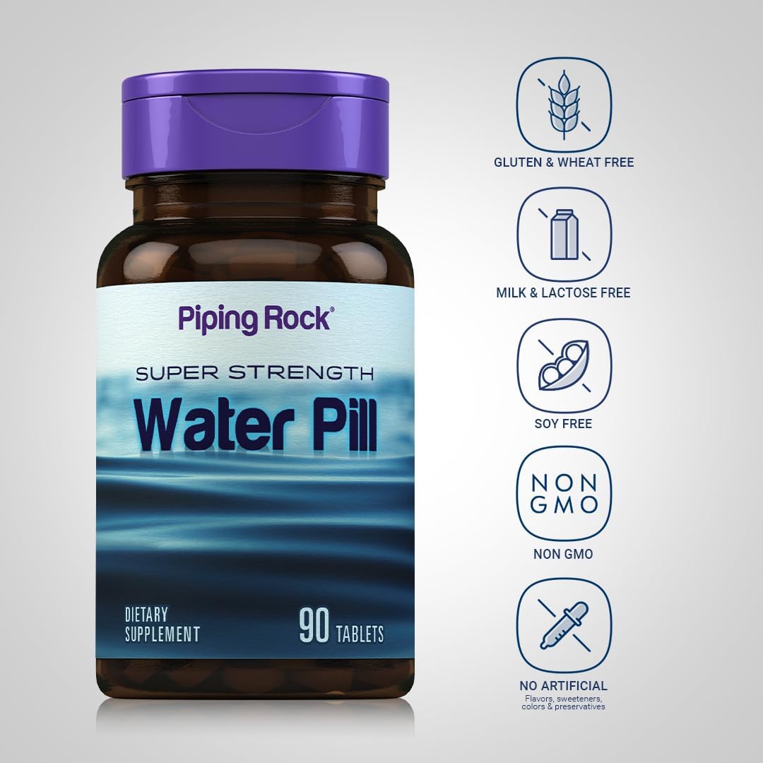 High Potency Water Retention Support Supplement | 90 Tablets | Enhanced with Potassium | Non-GMO & Gluten Free