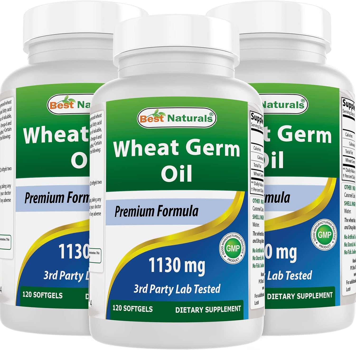 High Potency Wheat Germ Oil Softgels - 3390mg Total - 360 Count - Pack of 3