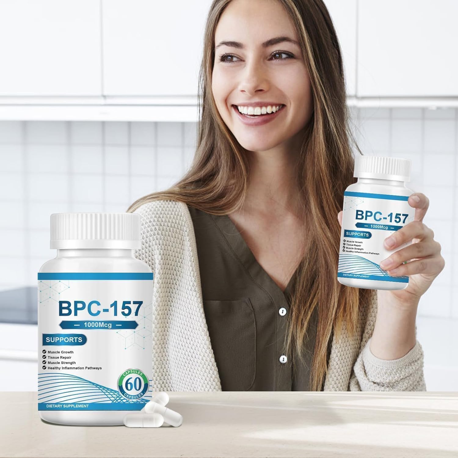 High Potency WUEYOPRON BPC 157 Peptide Capsules - New Protective Compound - Non-GMO, Gluten-Free Supplement - 60 Capsules