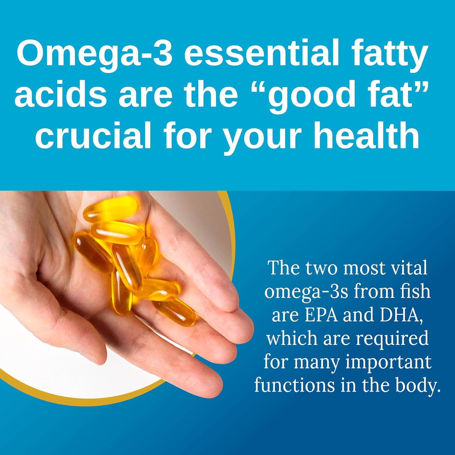 High Potency Xtendlife Omega 3 DHA Fish Oil - 1100mg with 700mg DHA and 300mg EPA - Heart and Brain Support - 60 Softgels