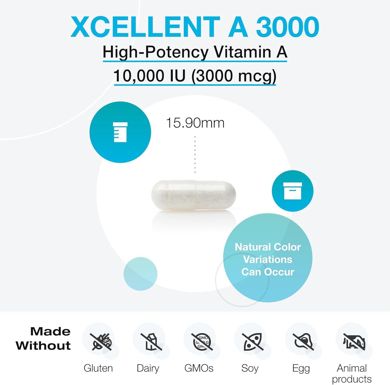 High-Potency XYMOGEN Xcellent A Vitamin A Supplement (Retinyl Palmitate) - Supports Immune Function, Skin & Mucous Membranes - 60 Capsules - BoostGo Australia