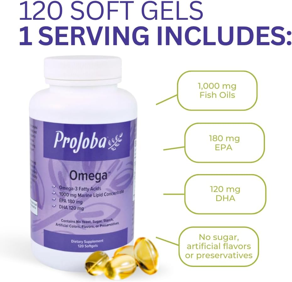 High-Potency Youngevity Projoba Omega™ Softgels with 1000 mg Omega-3 for Brain and Heart Health - Pack of 240